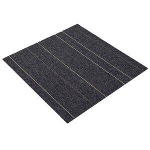 vidaXL Carreau de tapis Gris fonc&eacute; avec des rayures 50 x 50 cm 36 pc