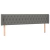 vidaXL T&ecirc;te de lit &agrave; LED Gris fonc&eacute; 203x16x78/88 cm Tissu