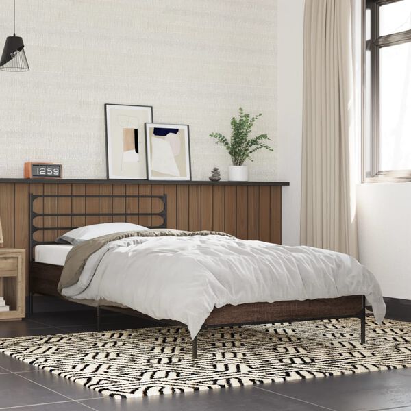 vidaXL Cadre de lit sans matelas ch&ecirc;ne marron 100x200 cm