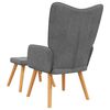 vidaXL Chaise de relaxation avec tabouret Gris foncé Tissu