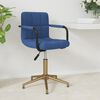 vidaXL Chaise pivotante de salle &agrave; manger Bleu Velours