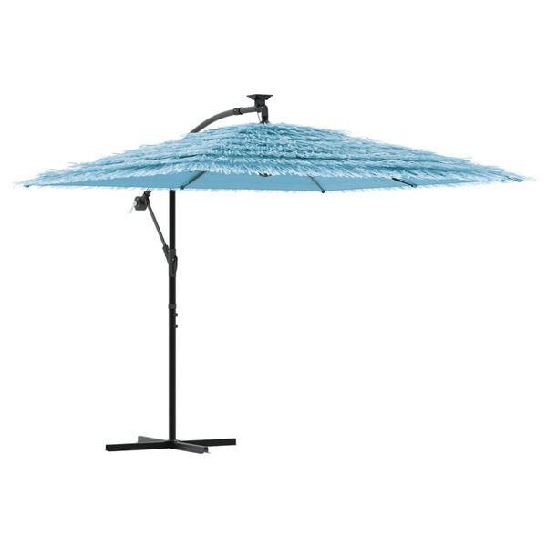 vidaXL Parasol de jardin avec m&acirc;t en acier bleu 246x246x230 cm