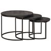 vidaXL Tables basses gigognes 3 pcs Bois de mangue massif et acier