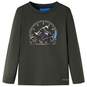 T-shirt enfants &agrave; manches longues kaki 92