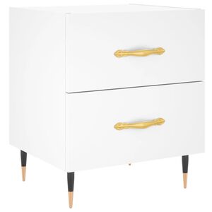 vidaXL Table de chevet blanc 40x35x47,5 cm bois d&rsquo;ing&eacute;nierie