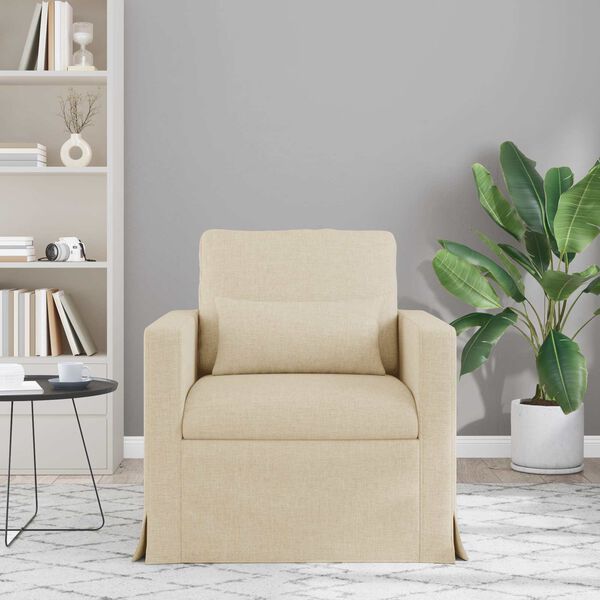 vidaXL Canap&eacute; 60cm Cr&egrave;me M&eacute;tал