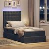 vidaXL Lit avec rangement et LED Gris fonc&eacute; 90 x 200 cm Velours