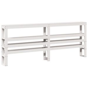 vidaXL T&ecirc;te de lit avec &eacute;tag&egrave;res blanc 200 cm bois massif de pin