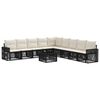 vidaXL Ensemble de canap&eacute; de jardin 10 pc Noir et blanc cr&egrave;me