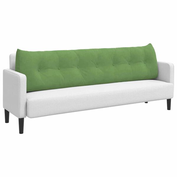 vidaXL Coussin de Dos Vert clair 200 x 24 x 50 cm Velours