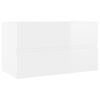 vidaXL Ensemble de meubles de salle de bain Blanc brillant Agglom&eacute;r&eacute;