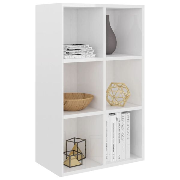 vidaXL Biblioth&egrave;que/buffet blanc brillant 66x30x98cm bois d'ing&eacute;nierie