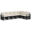 vidaXL Ensemble de canap&eacute; de jardin 7 pc Noir polyrotin
