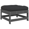 vidaXL Repose-pieds de jardin coussins lot de 2 gris bois pin massif