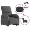 vidaXL Fauteuil inclinable de massage &eacute;lectrique Gris fonc&eacute; Tissu
