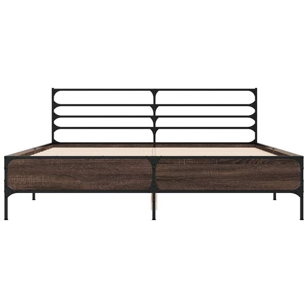 vidaXL Cadre de lit sans matelas ch&ecirc;ne marron 150x200 cm