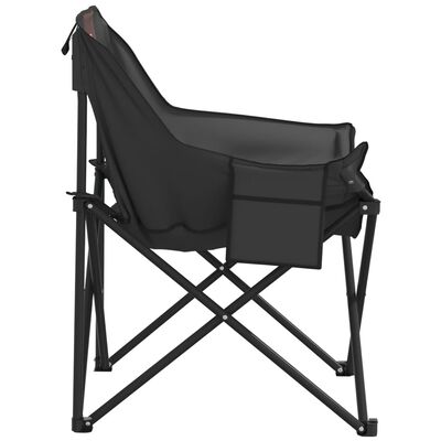 vidaXL Chaise de camping avec poche pliable lot de 2 noir