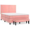 vidaXL Sommier &agrave; lattes de lit avec matelas Rose 140x190 cm Velours