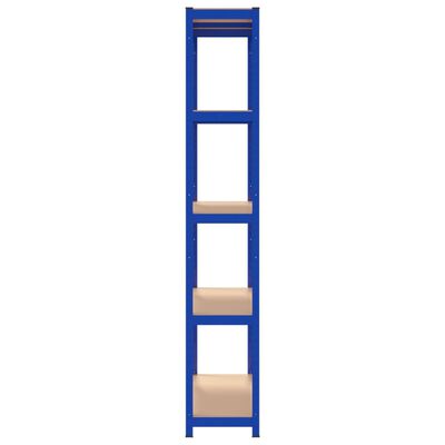 vidaXL Étagères à 5 niveaux 4pcs Bleu Acier et bois d'ingénierie