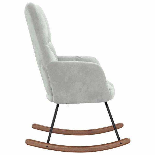 vidaXL Chaise &agrave; bascule Gris clair Velours