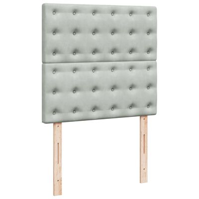 vidaXL Sommier à lattes de lit et matelas Gris clair 90x190 cm Velours