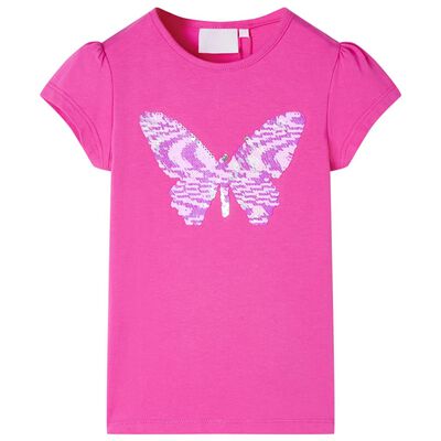 T-shirt pour enfants à mancherons rose foncé 92