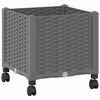 vidaXL Jardini&egrave;re avec Roues Gris clair 40 x 40 x 44 cm PP
