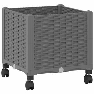 vidaXL Jardini&egrave;re avec Roues Gris clair 40 x 40 x 44 cm PP