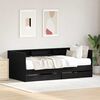 vidaXL Lit d'appoint Ch&ecirc;ne noir 90 x 190 cm Bois d'ing&eacute;nierie