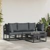 vidaXL Ensemble de canap&eacute; de jardin 4 pcs Noir M&eacute;tal