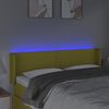vidaXL T&ecirc;te de lit &agrave; LED Vert 147x16x78/88 cm Tissu