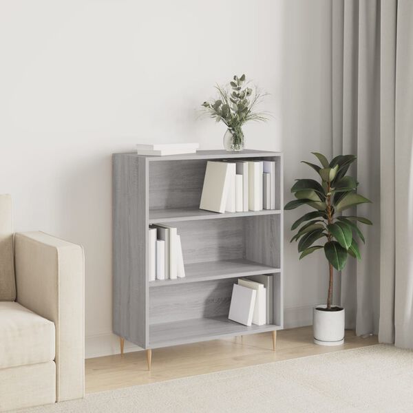vidaXL Biblioth&egrave;que sonoma gris 69,5x32,5x90 cm bois d'ing&eacute;nierie