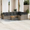vidaXL Salon de jardin avec coussins 10 pcs gris r&eacute;sine tress&eacute;e