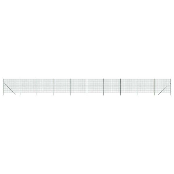vidaXL Cl&ocirc;ture en treillis m&eacute;tallique vert 1,6x25 m acier galvanis&eacute;