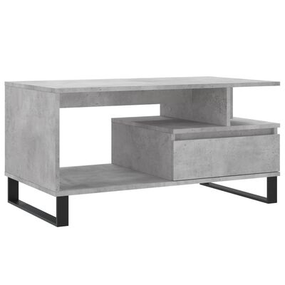 vidaXL Table basse Gris béton 90x49x45 cm Bois d'ingénierie