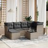 vidaXL Salon de jardin avec coussins 7 pcs gris r&eacute;sine tress&eacute;e