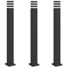 vidaXL Lampadaires d'ext&eacute;rieur 3 pcs noir 110 cm aluminium