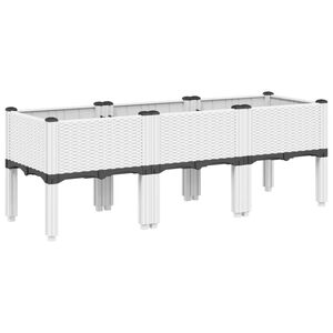vidaXL Jardini&egrave;re avec pieds blanc 120x40x42 cm PP