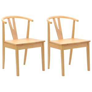 vidaXL Chaise de salle &agrave; manger 2 pcs Naturel