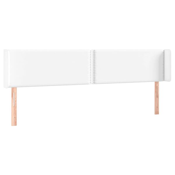 vidaXL T&ecirc;te de lit avec oreilles Blanc 183x16x78/88 cm Similicuir