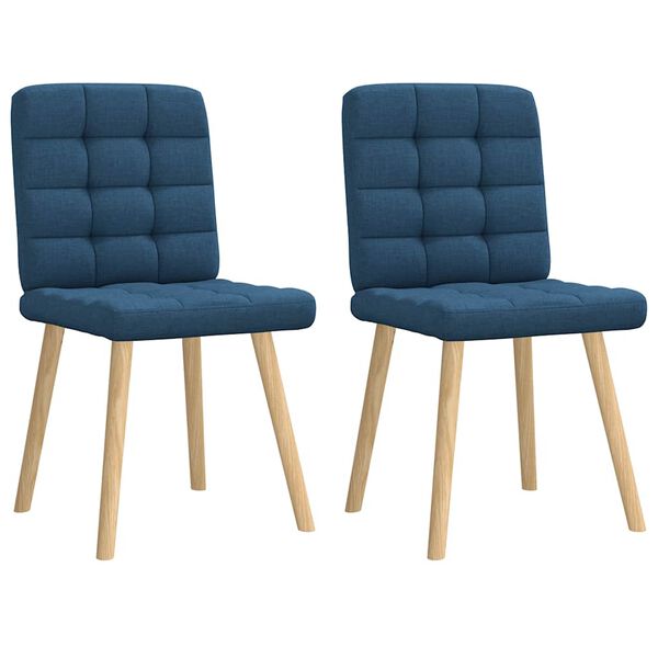 vidaXL Chaises &agrave; manger lot de 2 bleu tissu
