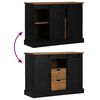 vidaXL Buffet HALDEN 2 portes coulissantes noir 112x40x80 cm