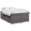 vidaXL Sommier &agrave; lattes de lit avec matelas Gris 160x200 cm Similicuir