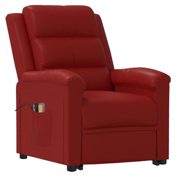 vidaXL Fauteuil de massage Rouge bordeaux Similicuir