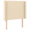 vidaXL T&ecirc;te de lit &agrave; LED Cr&egrave;me 93x16x118/128 cm Tissu