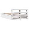 vidaXL Cadre de lit et t&ecirc;te de lit blanc 140x190 cm bois de pin massif