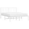 vidaXL Cadre de lit m&eacute;tal sans matelas et t&ecirc;te de lit blanc 160x200 cm