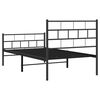 vidaXL Cadre de lit m&eacute;tal sans matelas avec pied de lit noir 75x190 cm