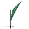 vidaXL Parasol de jardin &agrave; 4 niveaux avec m&acirc;t en aluminium vert