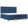 vidaXL Lit &agrave; ressorts avec matelas Bleu 200 x 200 cm tissu